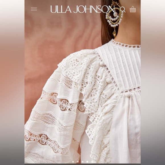 ULLA JOHNSON LILLY BLOUSE IN PRISTINE - Picture 4 of 10